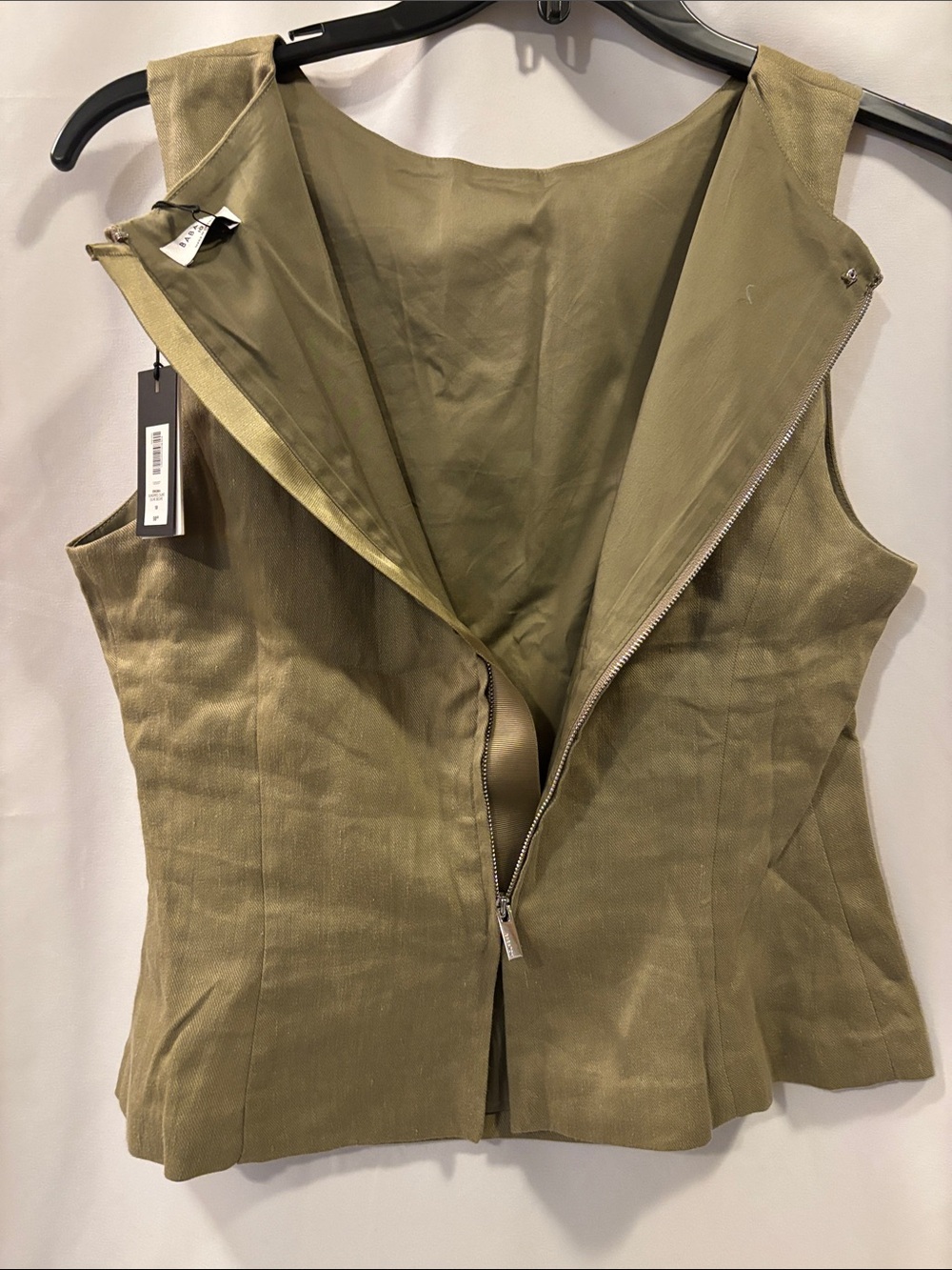 NWT Babaton Olive Sleeveless Top - size 10 - Picture 8 of 14
